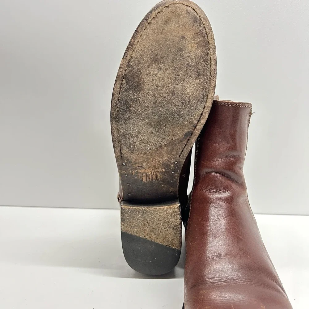 Frye Womens Melissa Chelsea‎ Boot Size 7 B Cognac Leather Pull On Bootie